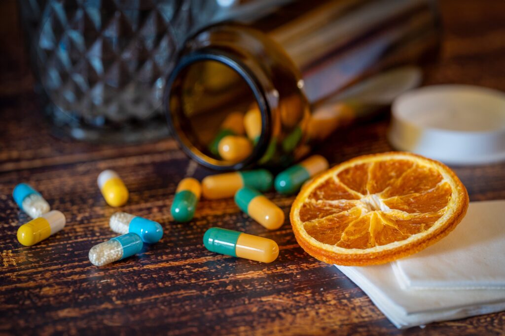 dietary supplements vitamins colorful pills for women's health