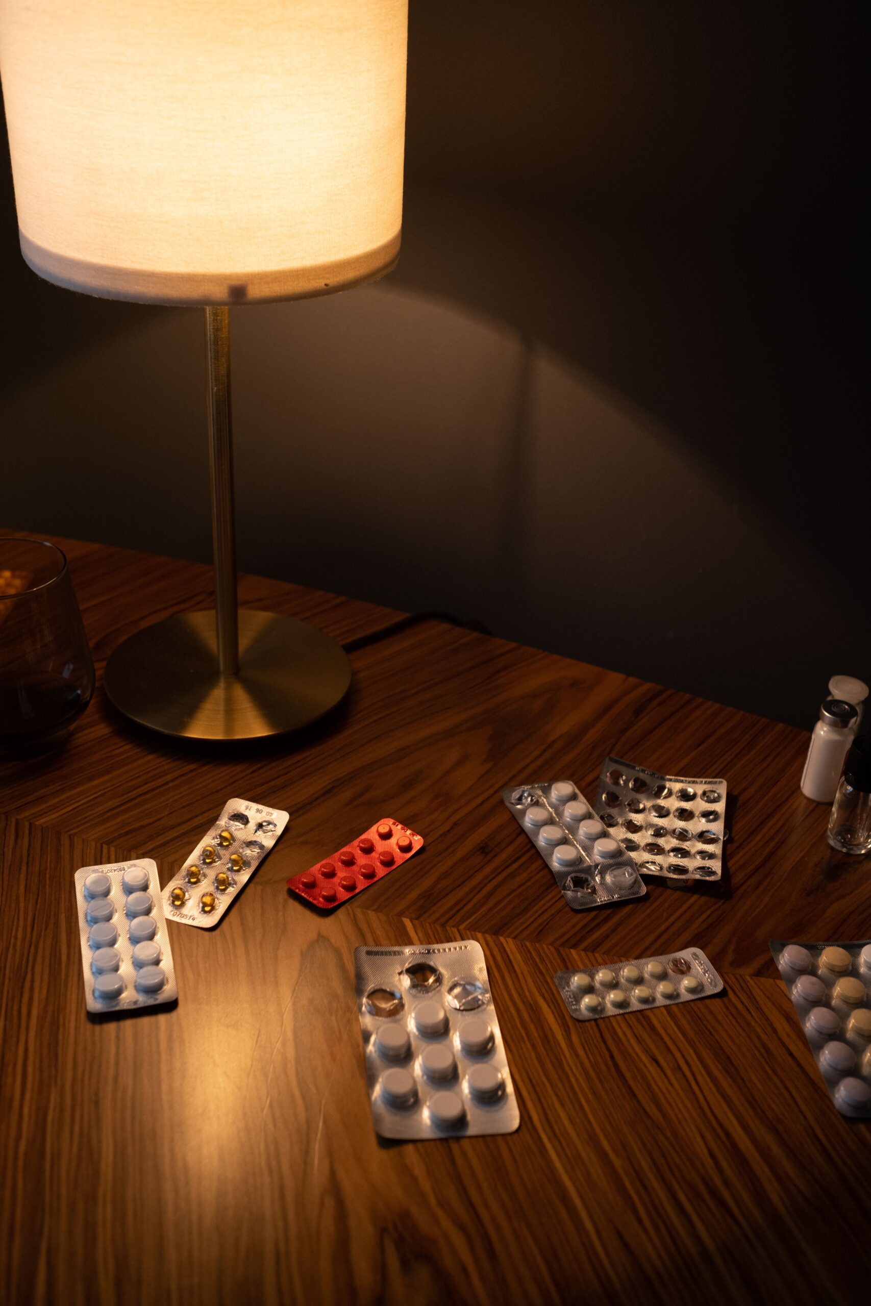 magnesium supplement on nightstand before bed